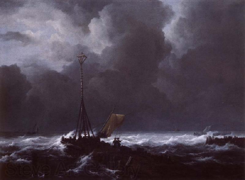 Jacob van Ruisdael View of het lj on a stormy Day Norge oil painting art
